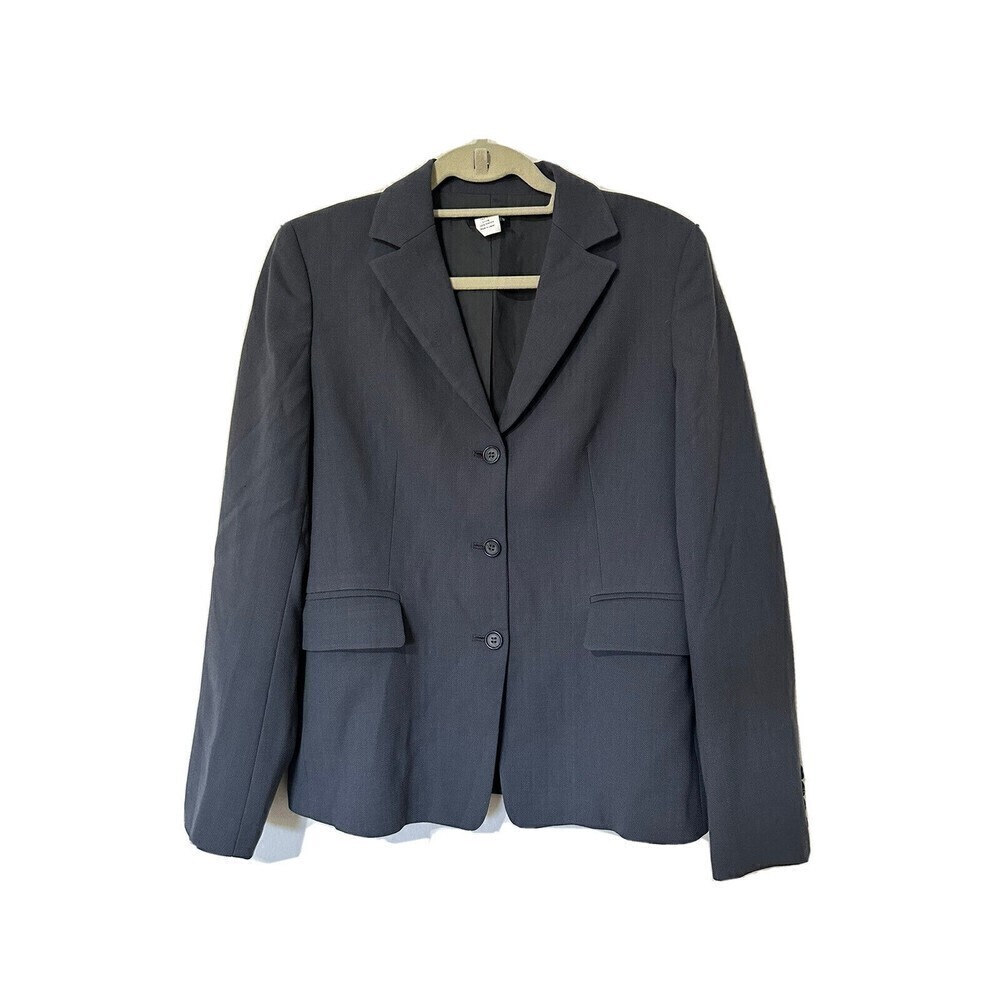 J Crew Wool Blazer Womens Gray Three Button Lined Long Sleeve Sz 8